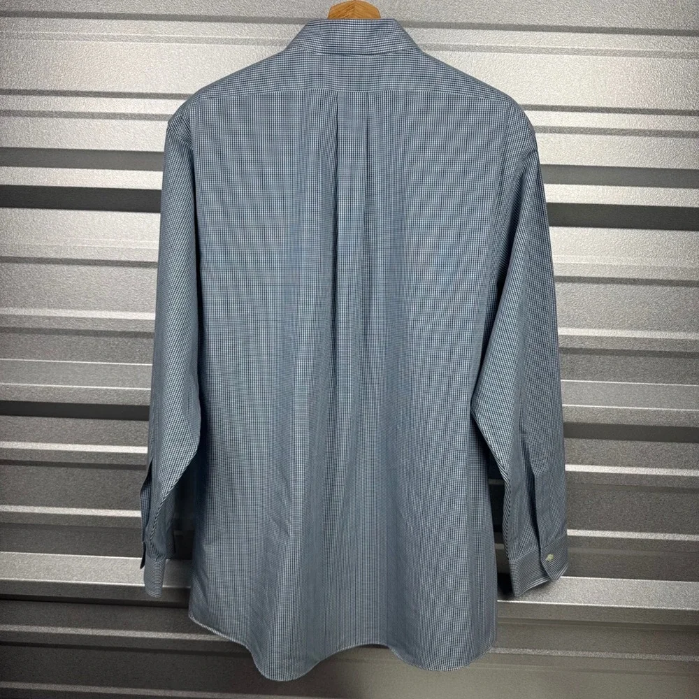 Brooks Brothers Regent Non-Iron Supima Cotton Blue Gingham Dress Shirt 17-34 - Picture 8 of 11